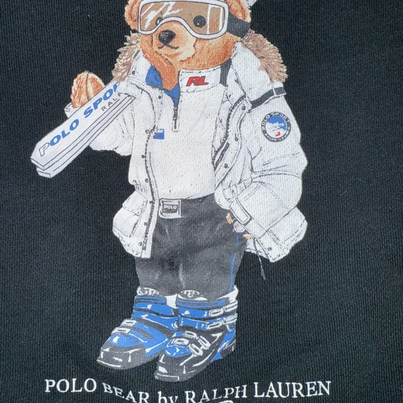 Polo by Ralph Lauren Toddler Bear Graphic Crewneck Sweatshirt in Black - Picture 3 of 3